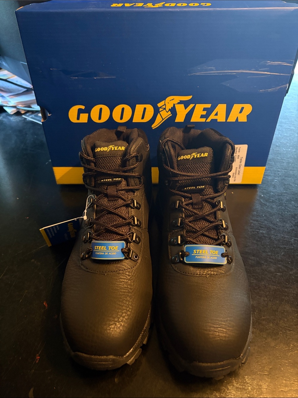 Men's Black Steel Toe Work Boots